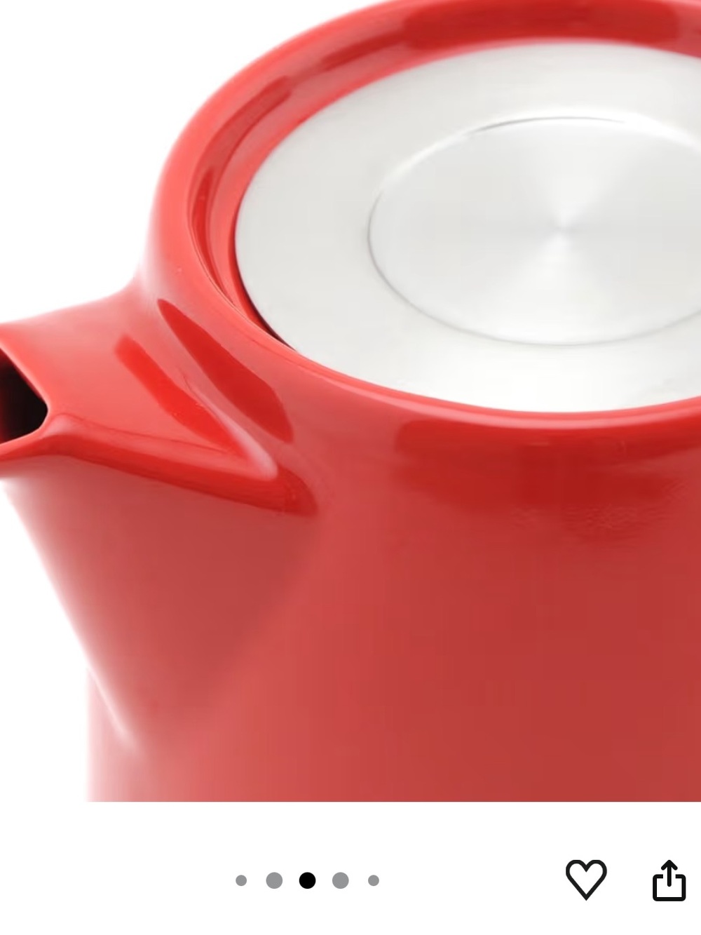 Red Forlife Ceramic Stump Teapot with SLS Lid and Infuser